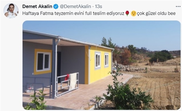 Demet Akalın yangınlarda evini kaybeden Fatma Öksüzoğlu'na verdiği sözü tuttu!
