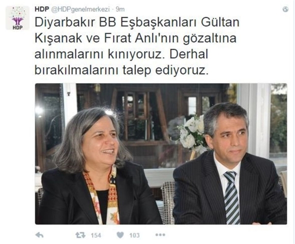 Gültan Kışanak ve Fırat Anlı Gözaltına Alındı