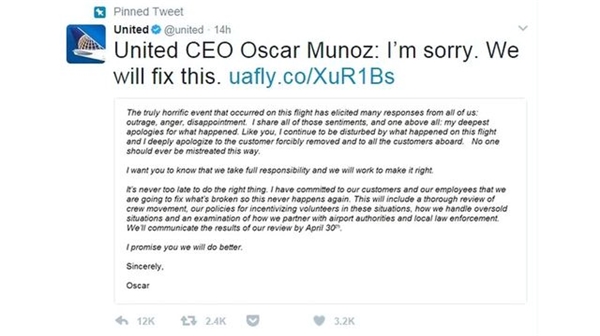 United Airlines Ceo'su Sürüklenen Yolcudan Özür Diledi