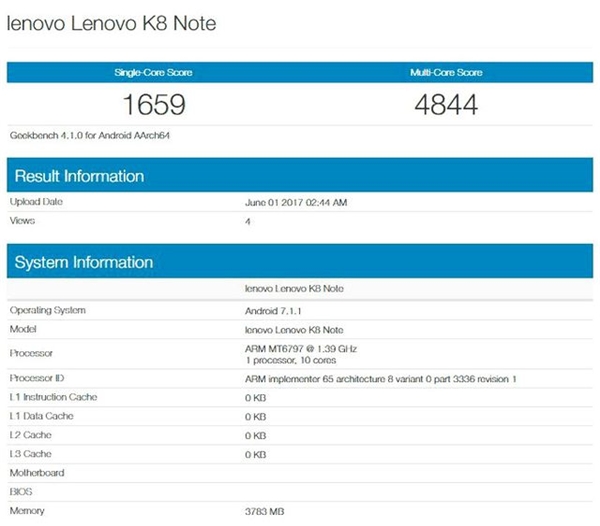 Lenovo K8 Note'a Ait İlk Detaylar Ortaya Çıktı!