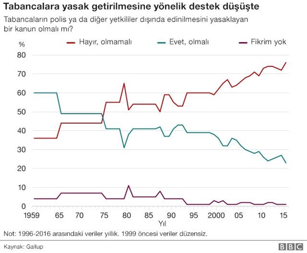 8 Grafikte Amerika'da Bireysel Silahlanma