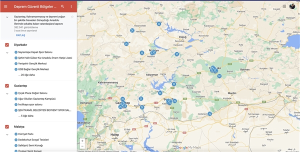 Google deprem bölgesi için Güvenli Bölgeler Haritası'nı açıkladı