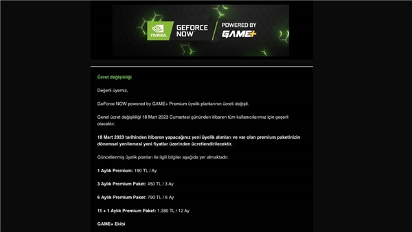 GeForce Now Türkiye fiyatı zamlandı!