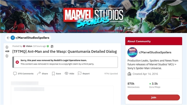 Marvel Studios, bir Reddit kullanıcısına dava açtı! Peki neden?