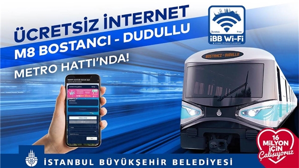İBB Wi-Fi, Bostancı-Dudullu Metrosu'nda da hizmet vermeye başladı