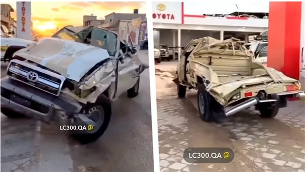 Toyota Land Cruiser J70, Suudi Arabistan'da takla attıktan sonra servise geldi