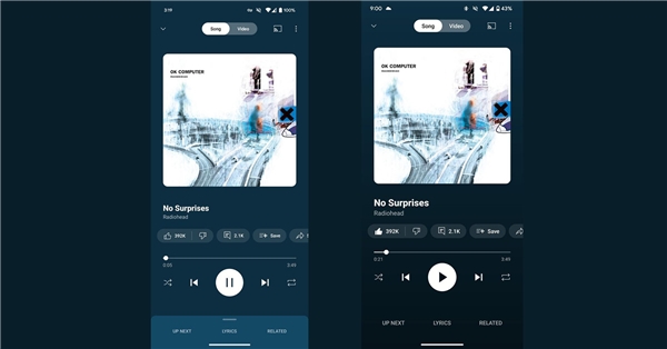 YouTube Music, Şimdi Yürütülüyor Modunda Gradyan Arka Planı Test Ediyor