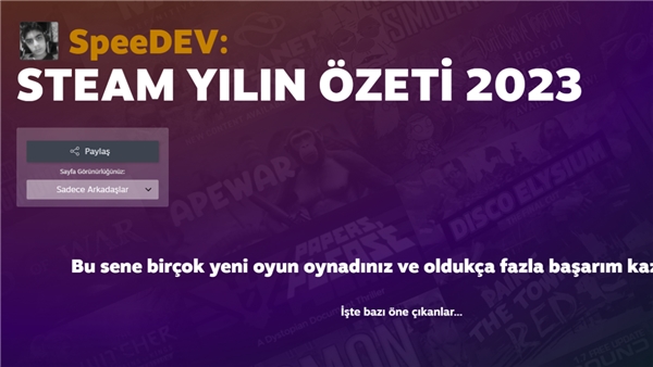 Steam Yılın Özeti 2023 Yayında!