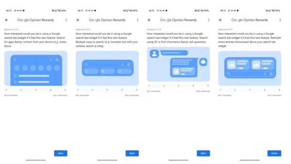 Google, Android Arama widget'ında tasarım değişikliği planlıyor