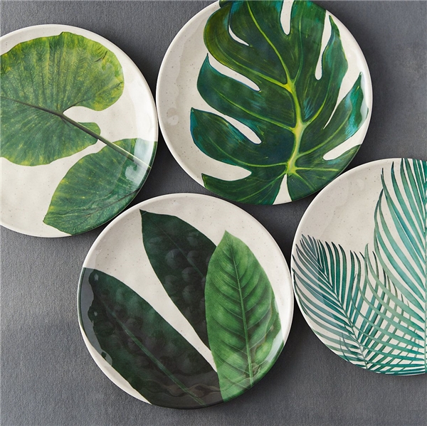 monstera pattern plate ile ilgili görsel sonucu