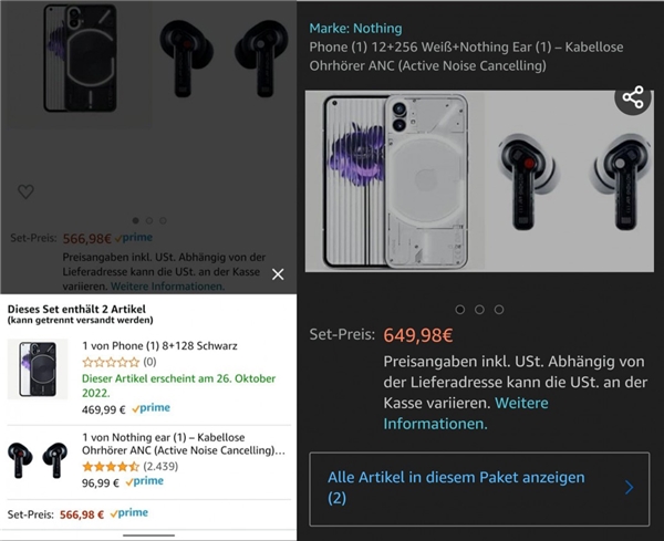 Nothing Phone (1) fiyatı Amazon'da görüldü