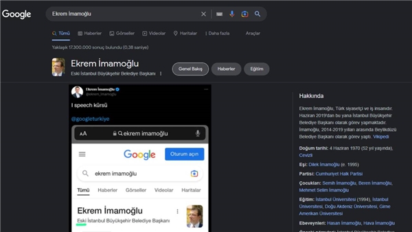Google, Ekrem İmamoğlu'nu 'Eski İBB Başkanı' ilan etti!