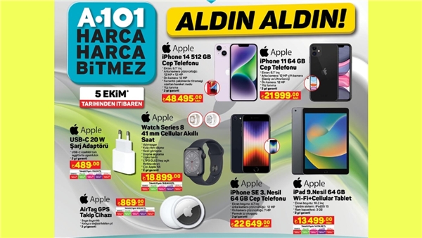 A101'de iPhone, Apple Watch, iPad ve AirTag İndirime Girdi