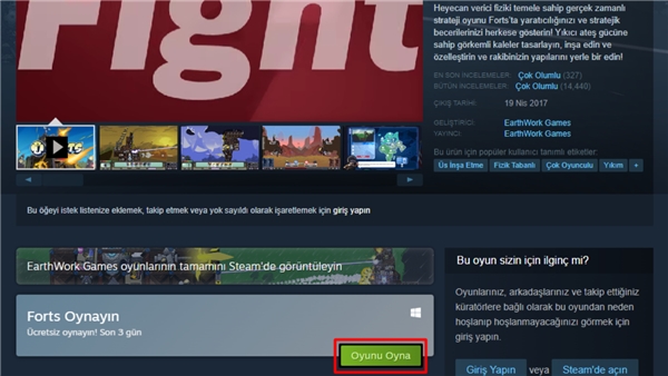 Steam'de Forts Oyunu Kısa Süreliğine Ücretsiz!