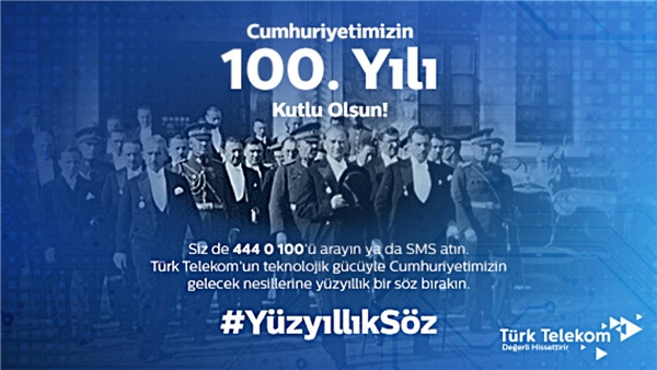 Türk Telekom, Türkiye Cumhuriyeti'nin 100. yılında anlamlı bir projeyi hayata geçiriyor