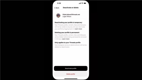 Threads uygulaması, Instagram'dan bağımsız olarak silme özelliği getiriyor