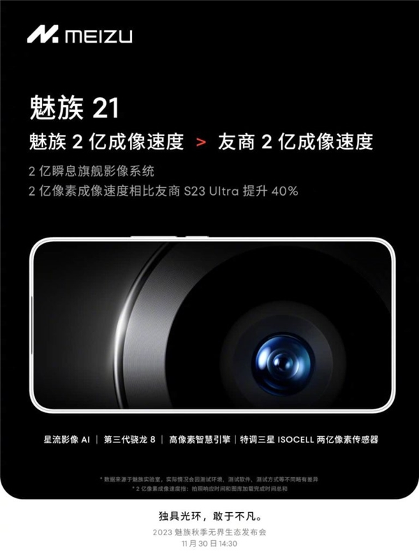 Meizu 21, 200 Megapiksel kamera ve Snapdragon 8 Gen 3 ile geliyor