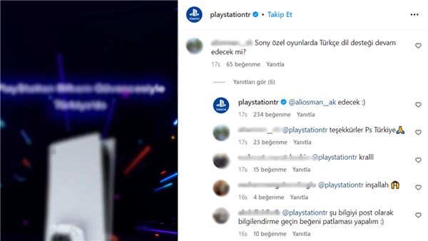 Sony, oyunlarında Türkçe dil desteğini sürdürecek
