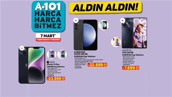 A101'de satılan iPhone 14 Plus ve Galaxy S23 FE'nin fiyatları açıklandı
