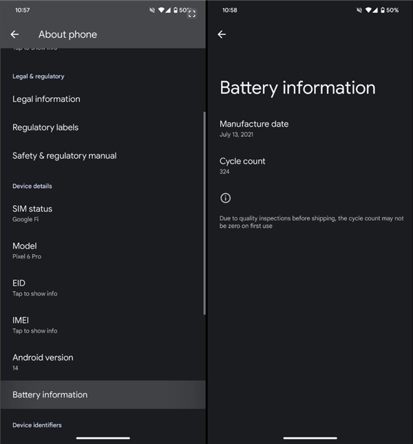 Google, Android 14 QPR2'de Pil Bilgileri Menüsünü Kaldırdı