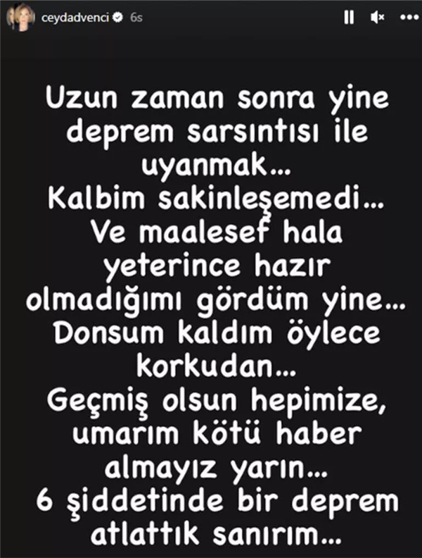 Ünlüler deprem anında yaşadığı korkuyu anlattı