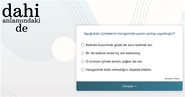 Türkçenizi test edebileceğiniz internet sitesi