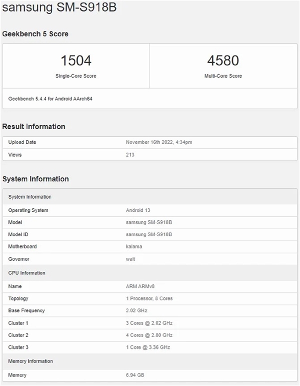 Snapdragon 8 Gen 2'li Galaxy S23 Ultra performans testinde!