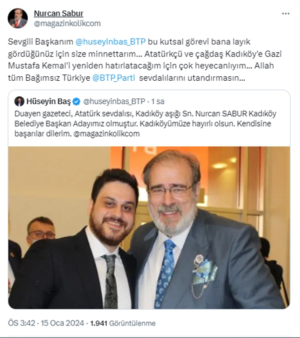 BTP'nin İstanbul Kadıköy adayı Nurcan Sabur oldu