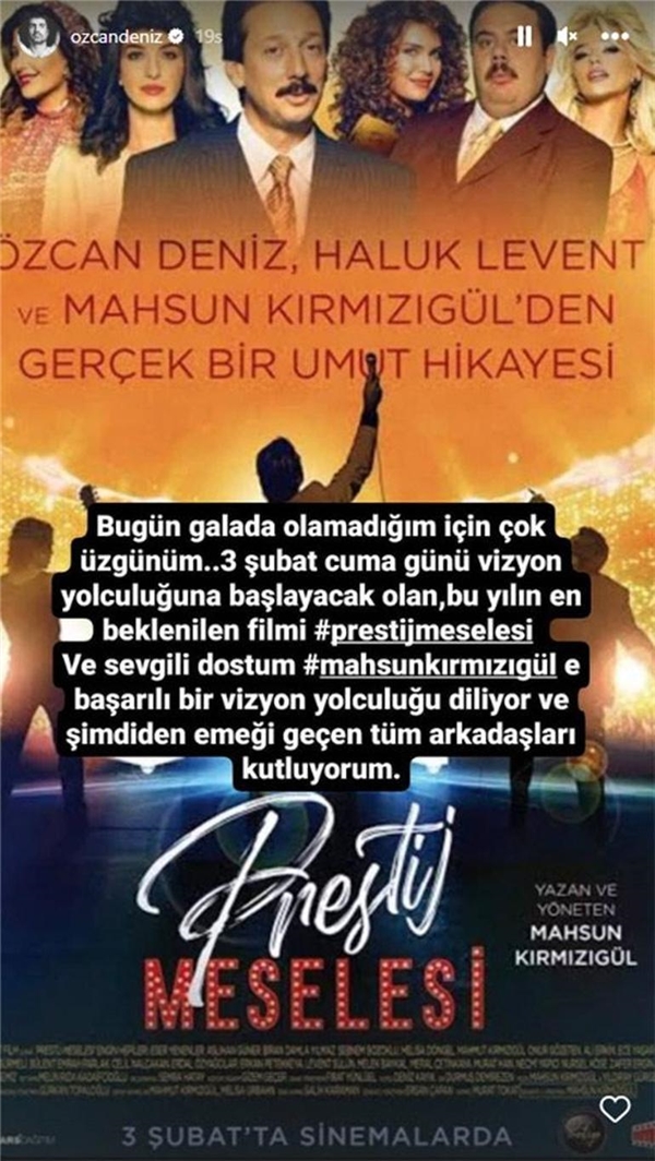 'Prestij Meselesi'nin galasına katılmayan Özcan Denizden açıklama