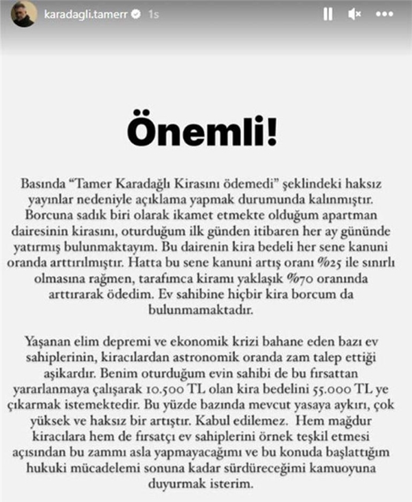 Tamer Karadağlı ile ev sahibi mahkemelik oldu Bu zammı asla yapmayacağım