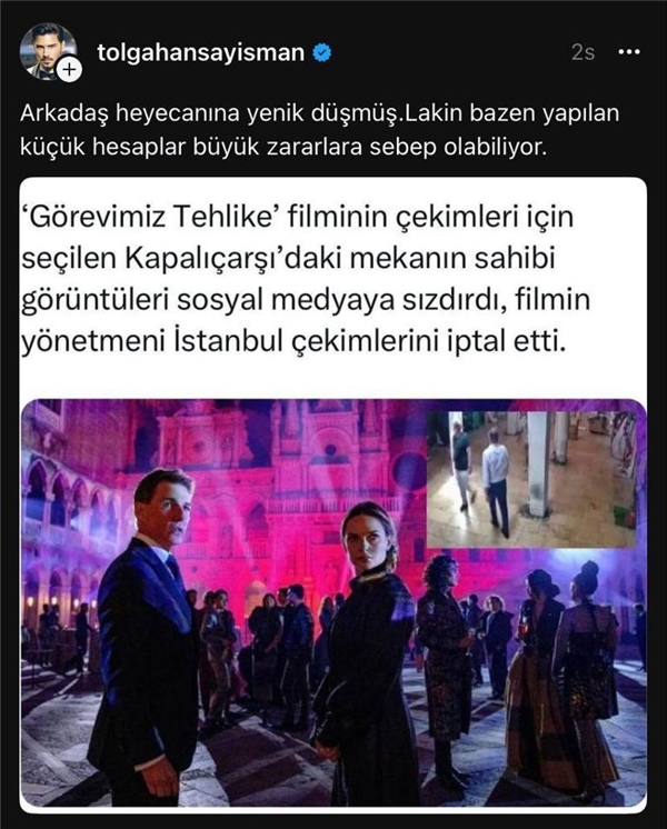Kapalıçarşıdaki görüntüler sızdı, Görevimiz Tehlikenin İstanbul çekimleri iptal edildi