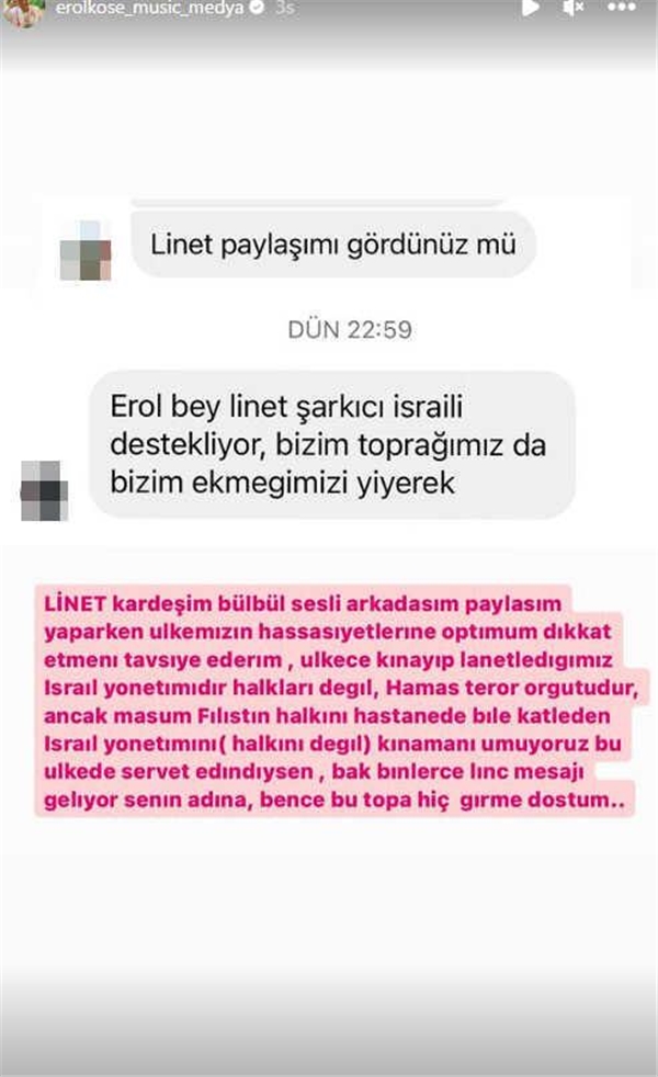 Hastane katliamına ses çıkarmayan İsrail asıllı Türk şarkıcı Linet 'Hamas katil' dedi! Erol Köse'nin uyarısı sert oldu